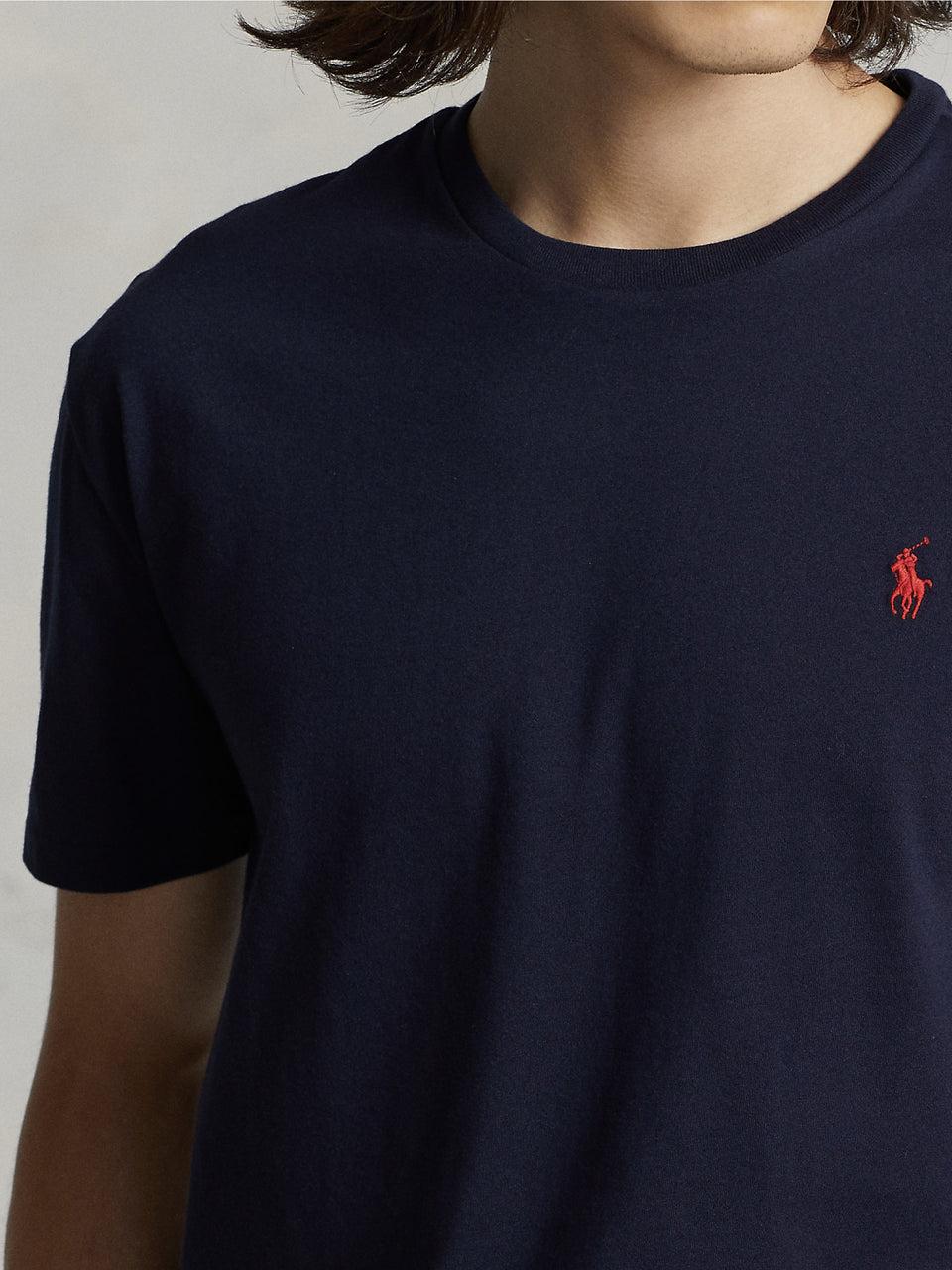 RALPH LAUREN T-shirt In Cotone Basica Inchiostro