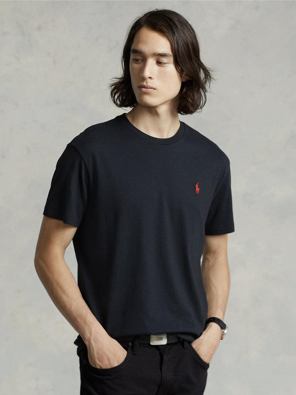RALPH LAUREN T-shirt in Cotone Basica Nero