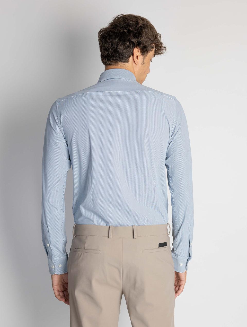 RRD Camicia A Righe Slim Fit Blu/Bianco