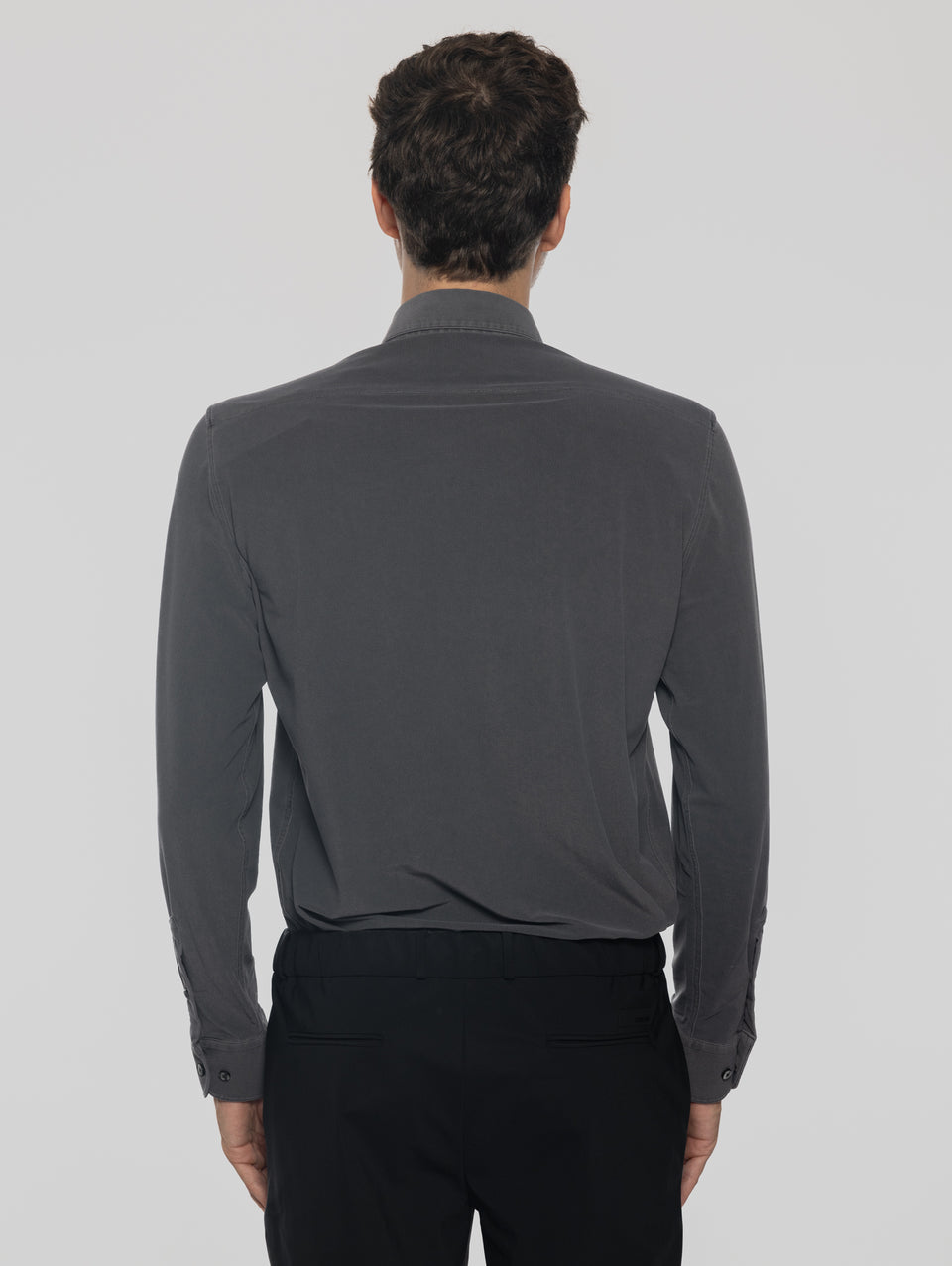 RRD Camicia In Piquet Con Effetto Delavé Nero