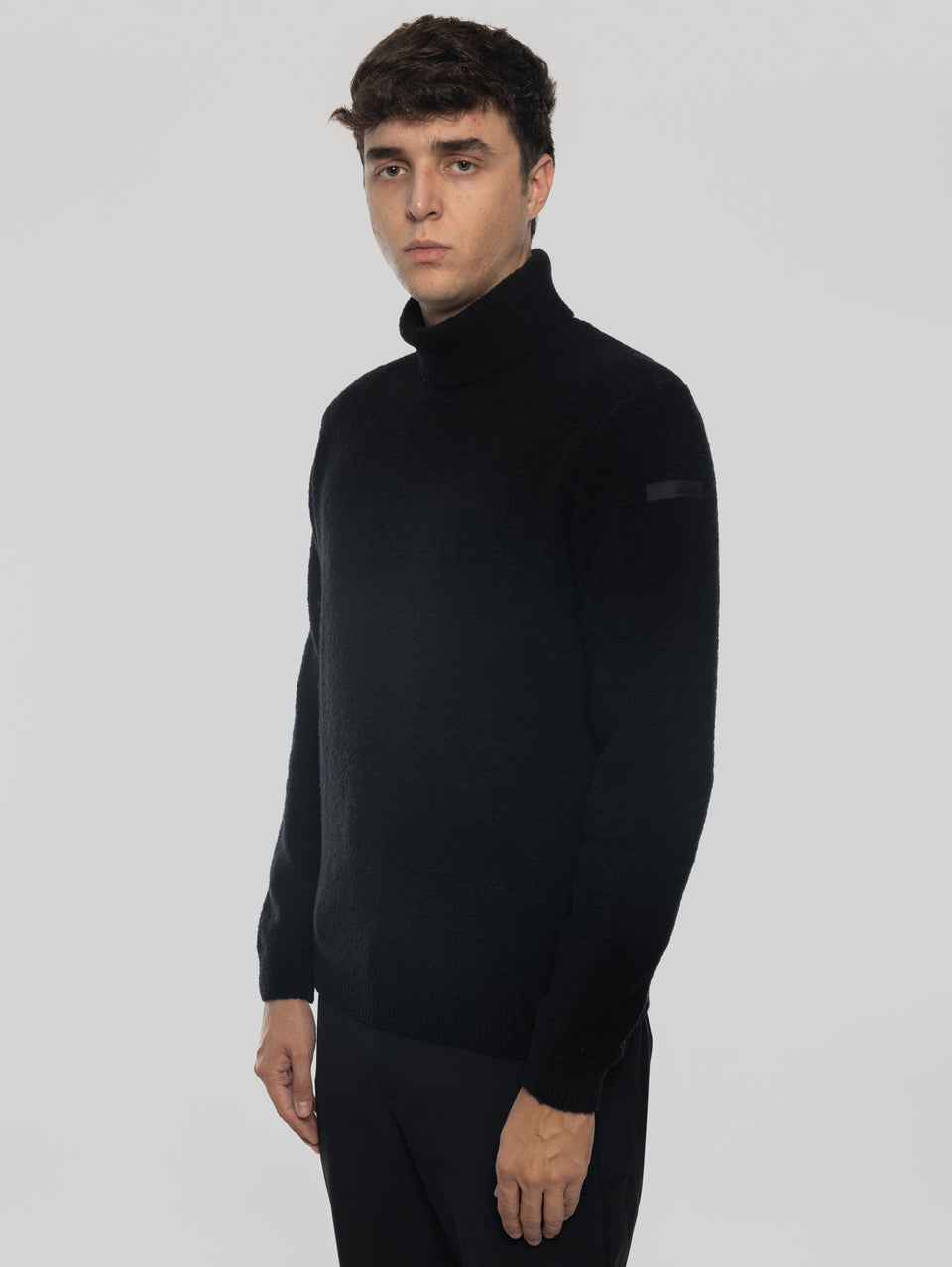 RRD Maglia Dolcevita In Lana Bouclé Nero