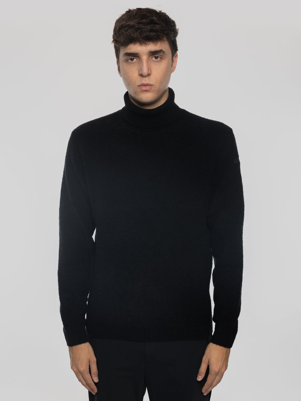 RRD Maglia Dolcevita in Lana Bouclé Nero