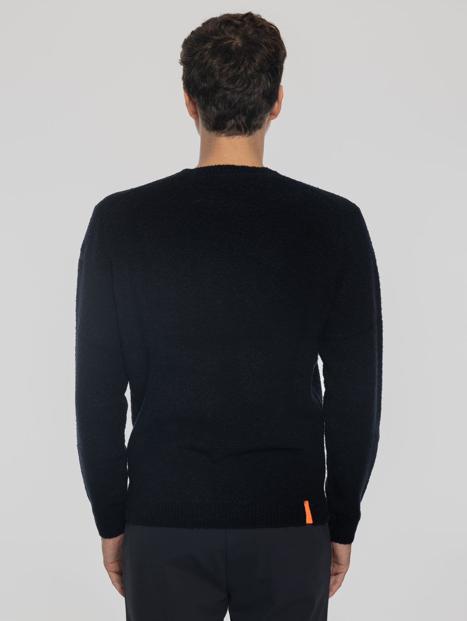 RRD Maglia Girocollo In Lana Bouclé Blu Scuro