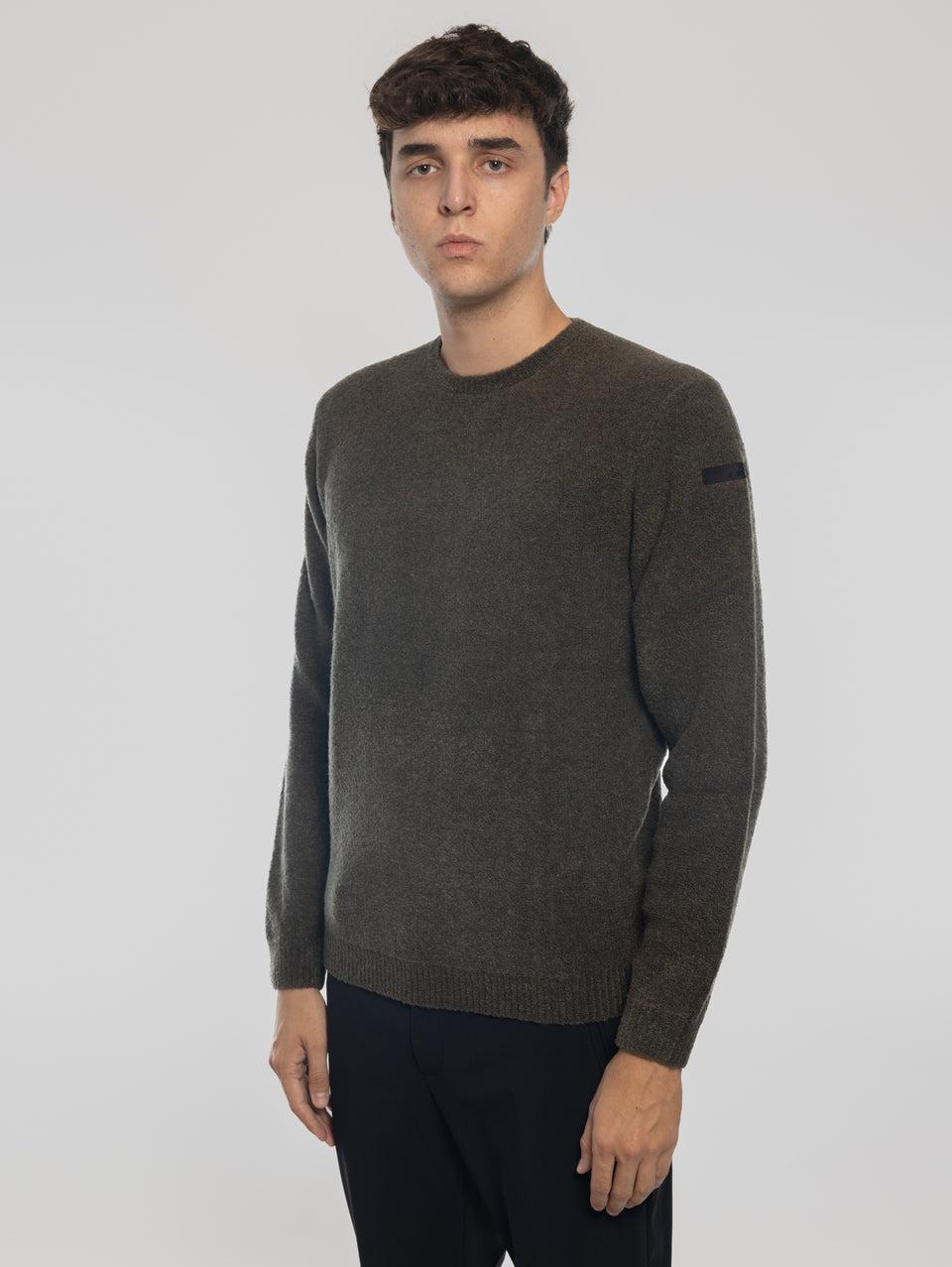 RRD Maglia Girocollo In Lana Bouclé Militare