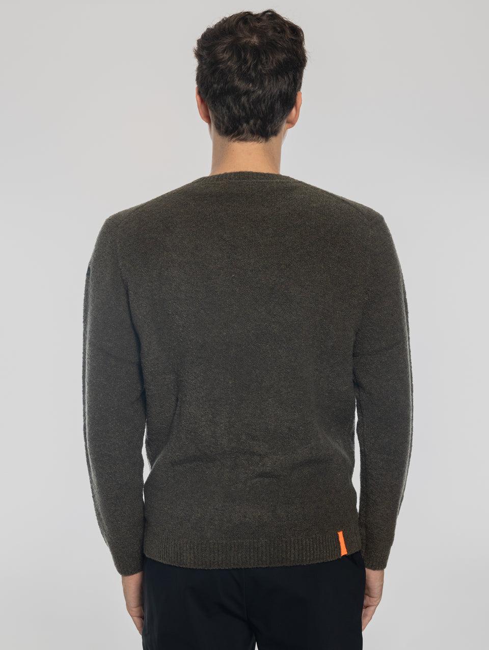 RRD Maglia Girocollo In Lana Bouclé Militare