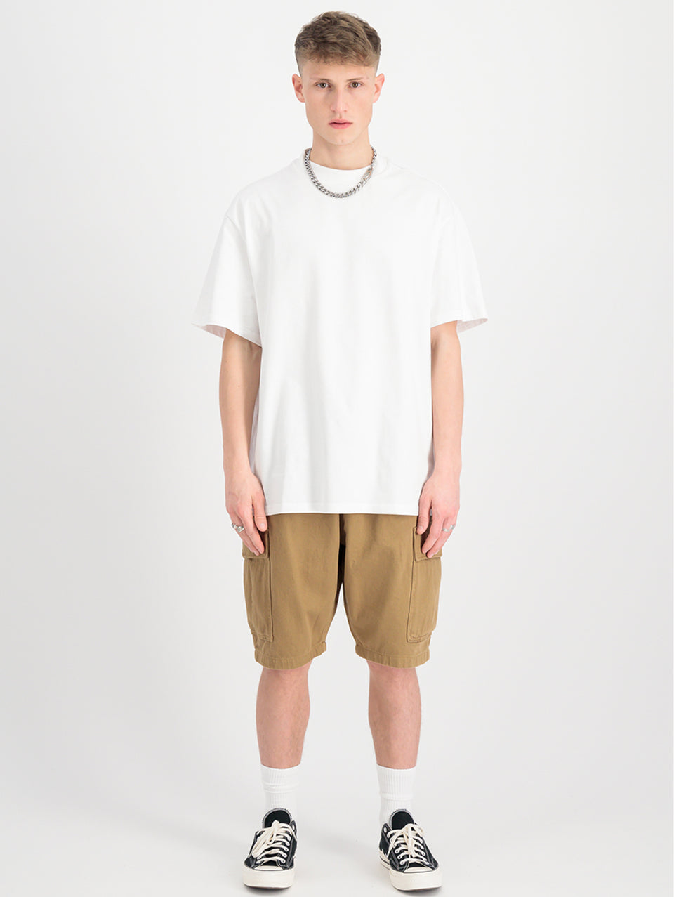 ALPHA INDUSTRIES Shorts Cargo Con Pince In Twill Di Cotone Khaki