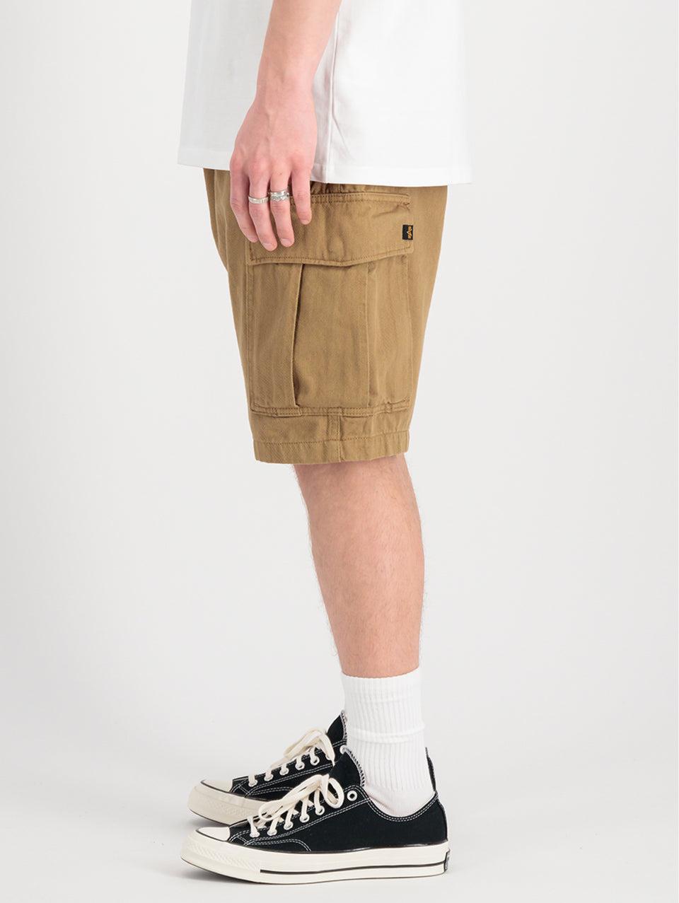 ALPHA INDUSTRIES Shorts Cargo Con Pince In Twill Di Cotone Khaki