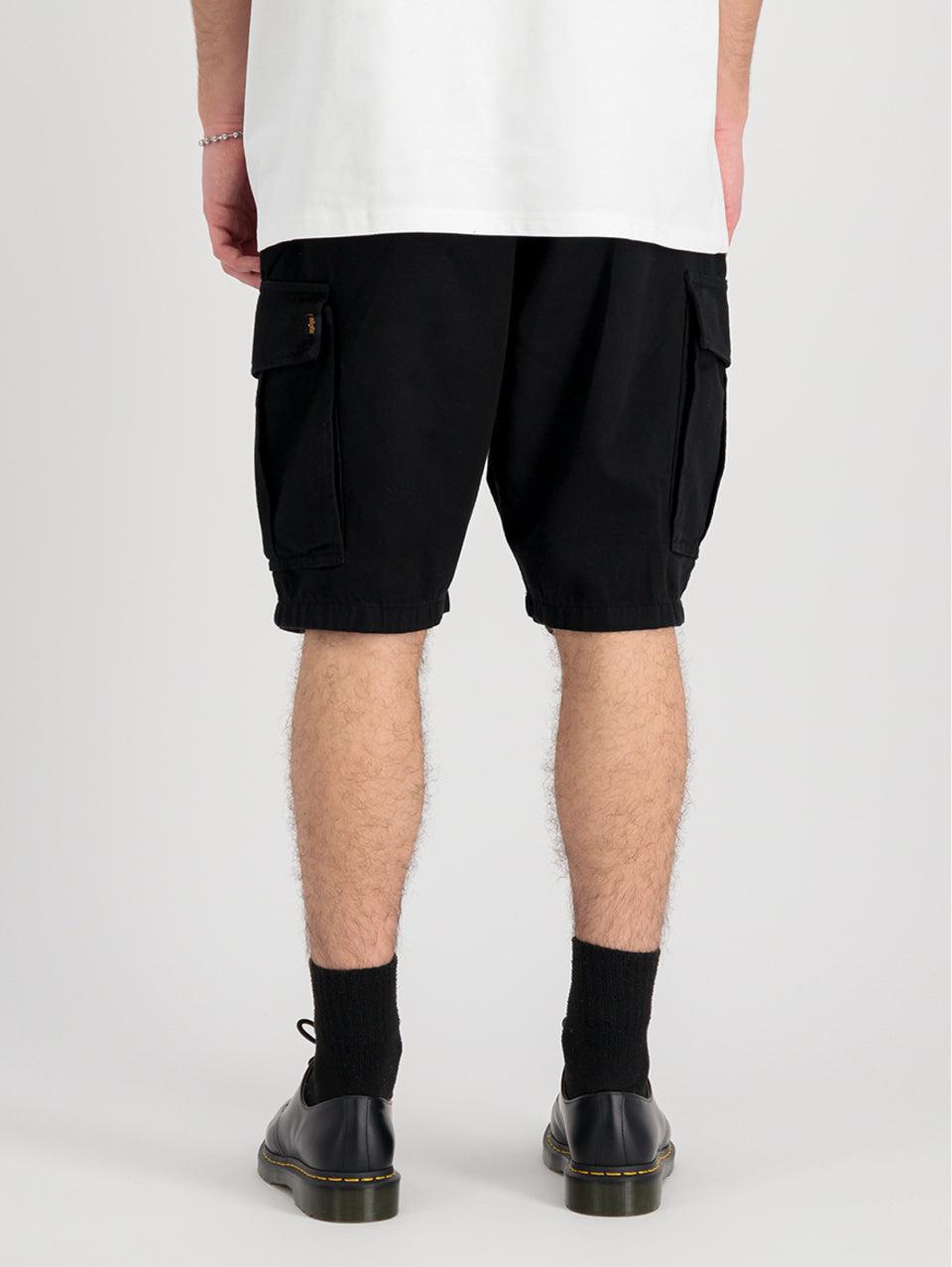 ALPHA INDUSTRIES Shorts Cargo Con Pince In Twill Di Cotone Nero