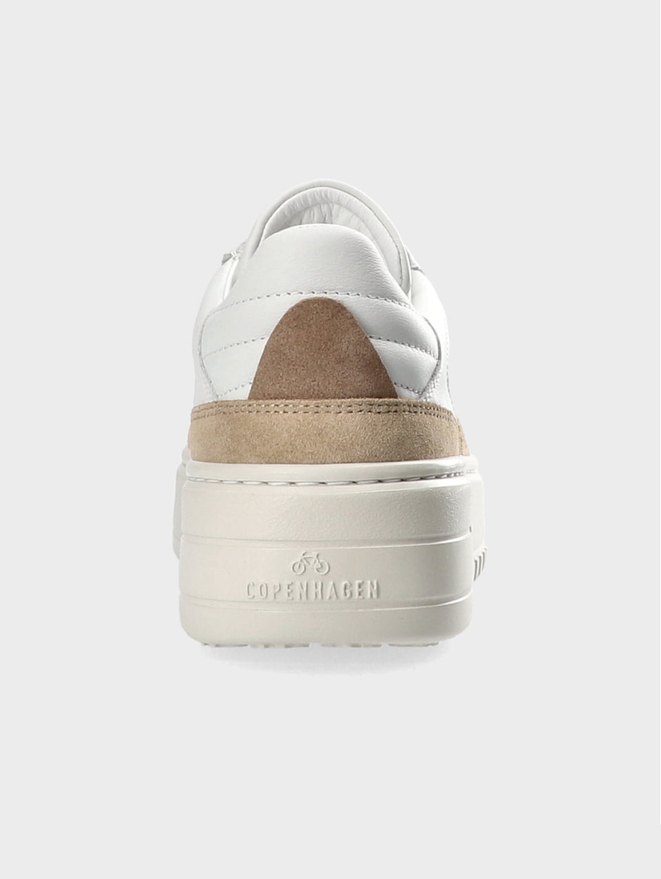 COPENHAGEN Sneakers Platform In Suede E Pelle Bianco/Beige
