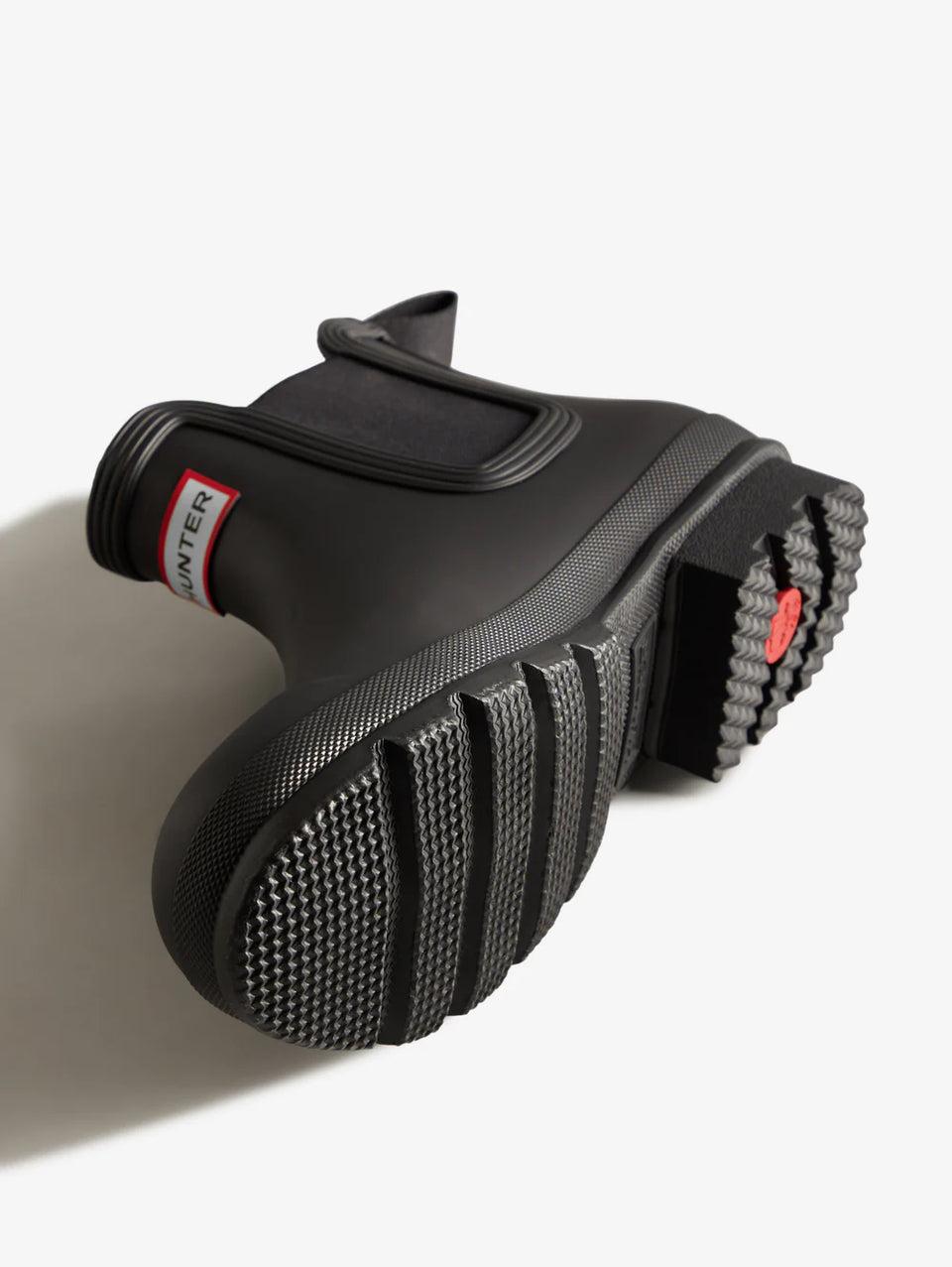 HUNTER Stivaletti Chelsea In Gomma Con Elastico Nero