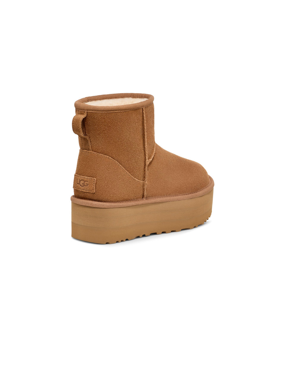 UGG Stivaletti In Montone Con Plateau Mini Classic Castagna