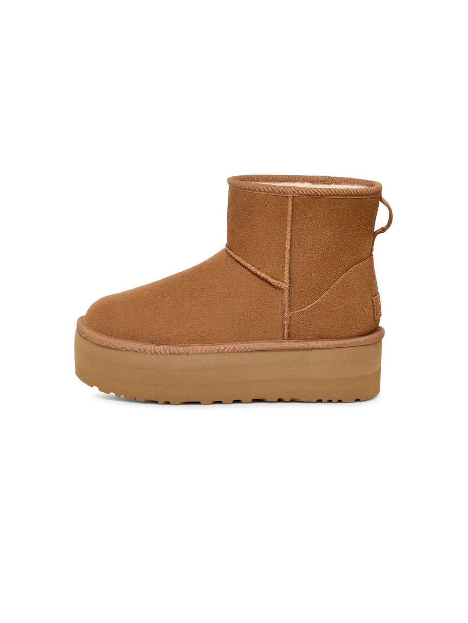 UGG Stivaletti in Montone con Plateau Mini Classic Castagna
