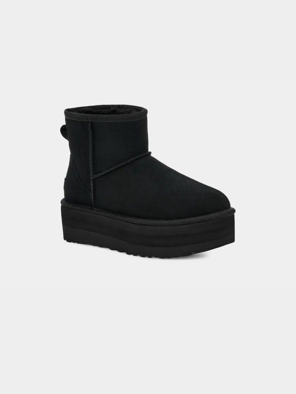 UGG Stivaletti In Montone Con Plateau Mini Classic Nero