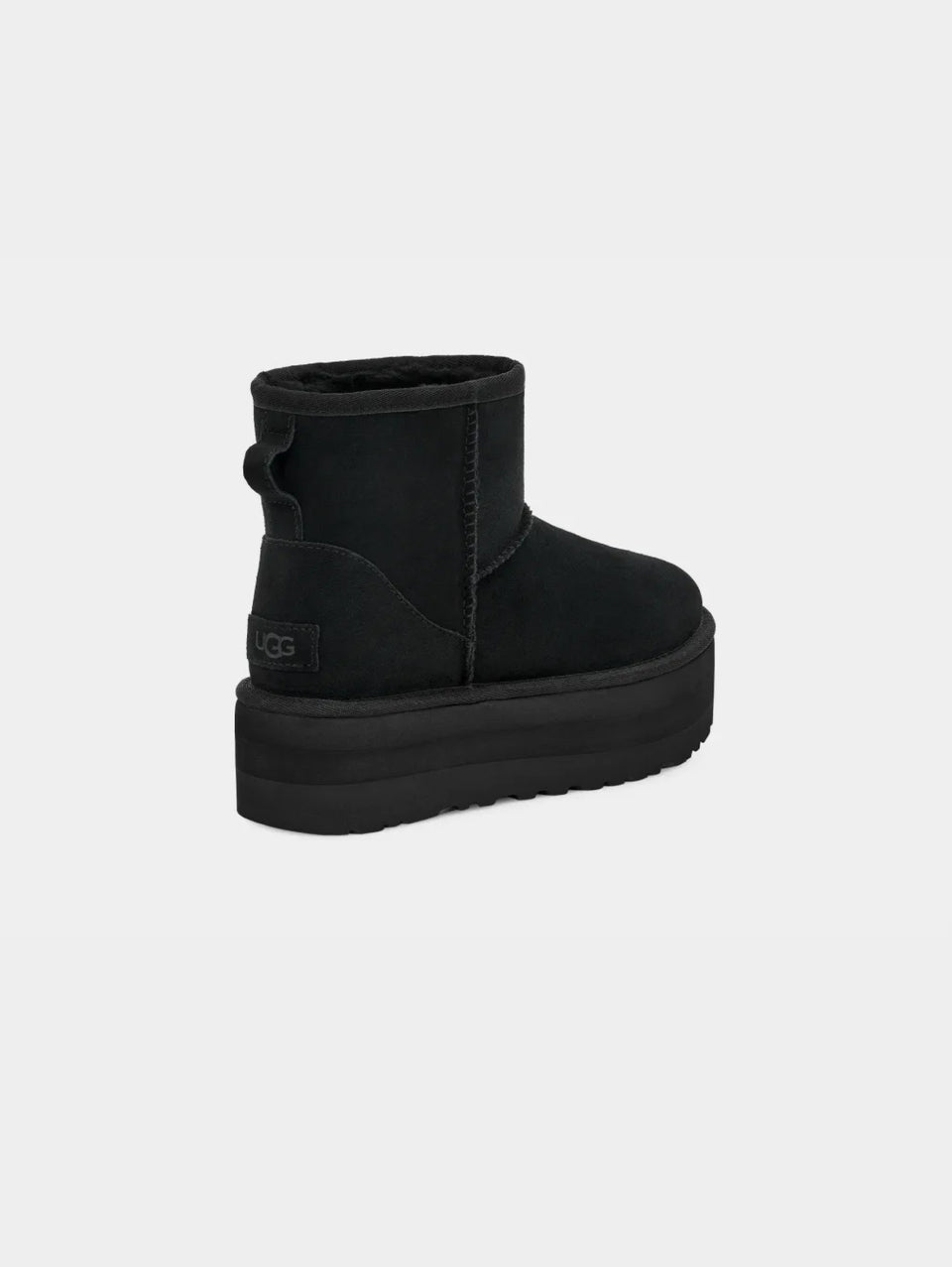 UGG Stivaletti In Montone Con Plateau Mini Classic Nero