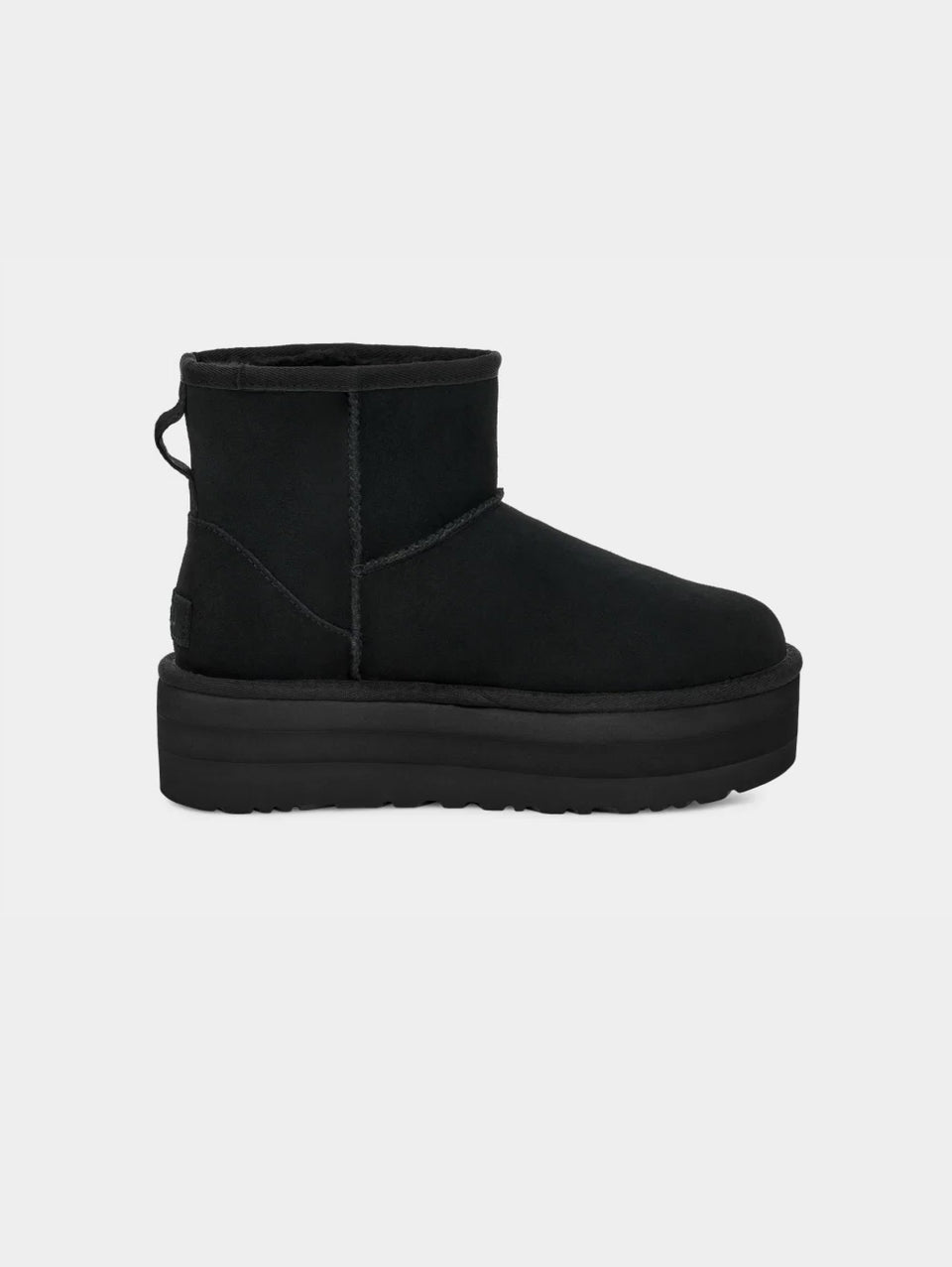 UGG Stivaletti In Montone Con Plateau Mini Classic Nero