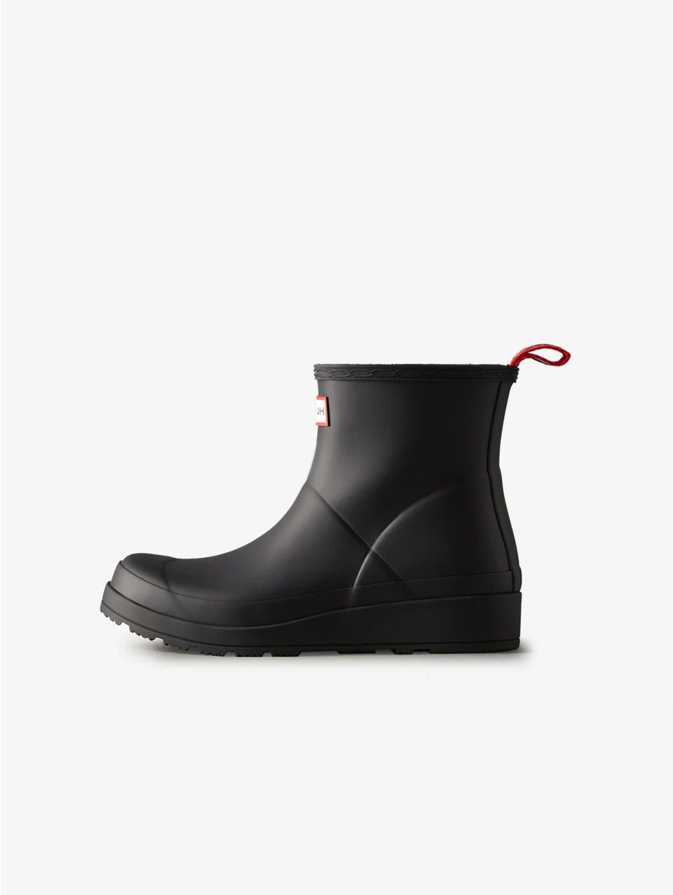 HUNTER Stivaletti Play Short Wellington con Plateau Nero