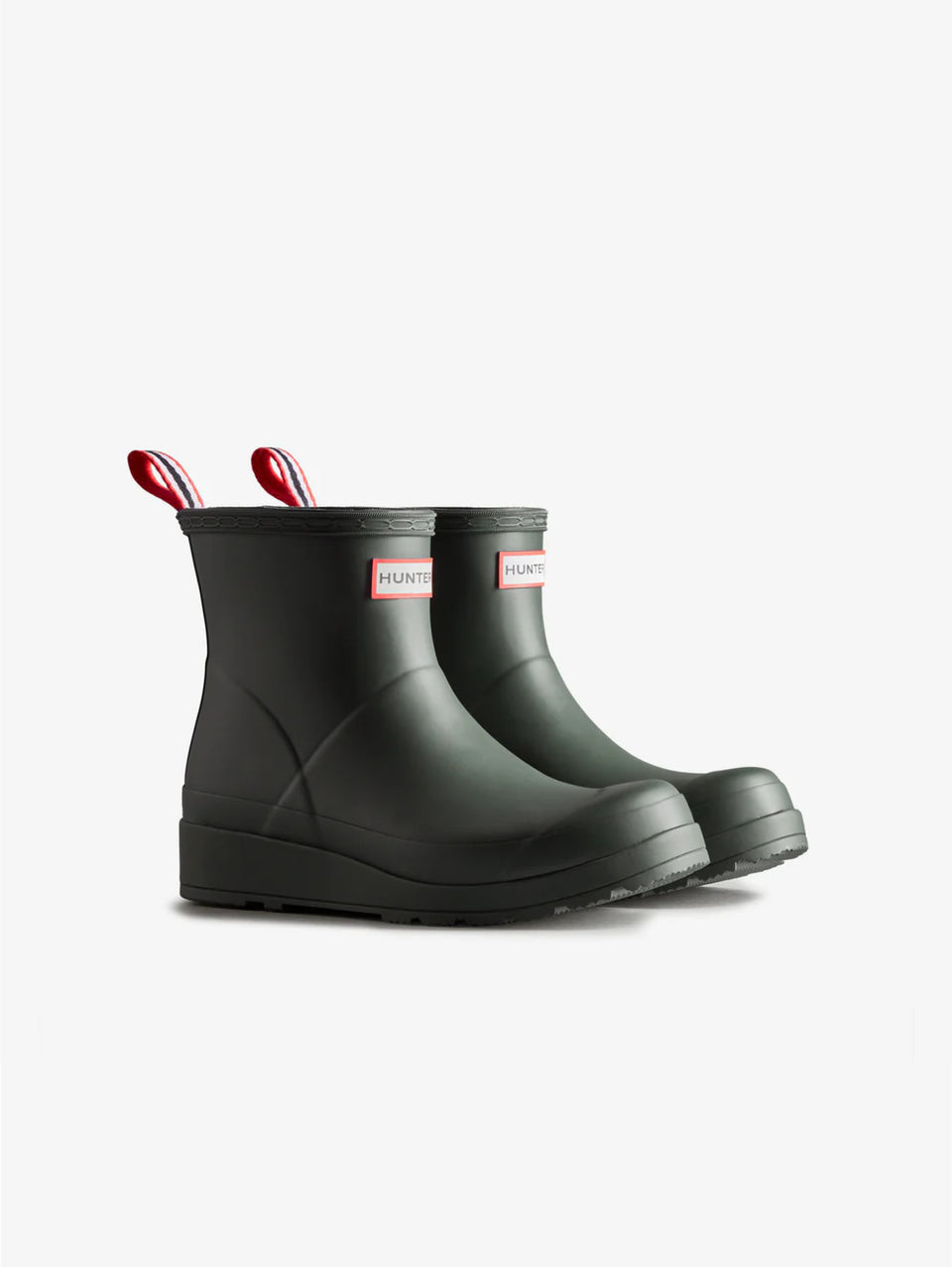 HUNTER Stivaletti Play Short Wellington Con Plateau Verde