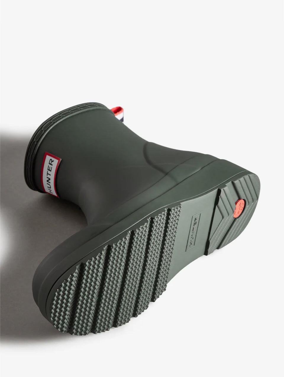 HUNTER Stivaletti Play Short Wellington Con Plateau Verde