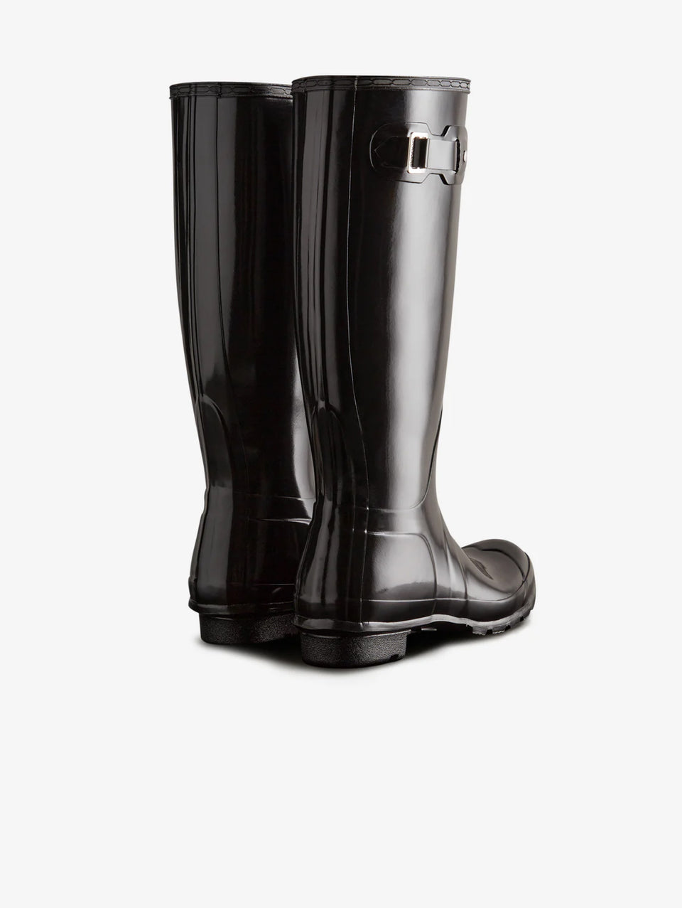 HUNTER Stivaletti Wellington Original In Gomma Lucida Neri