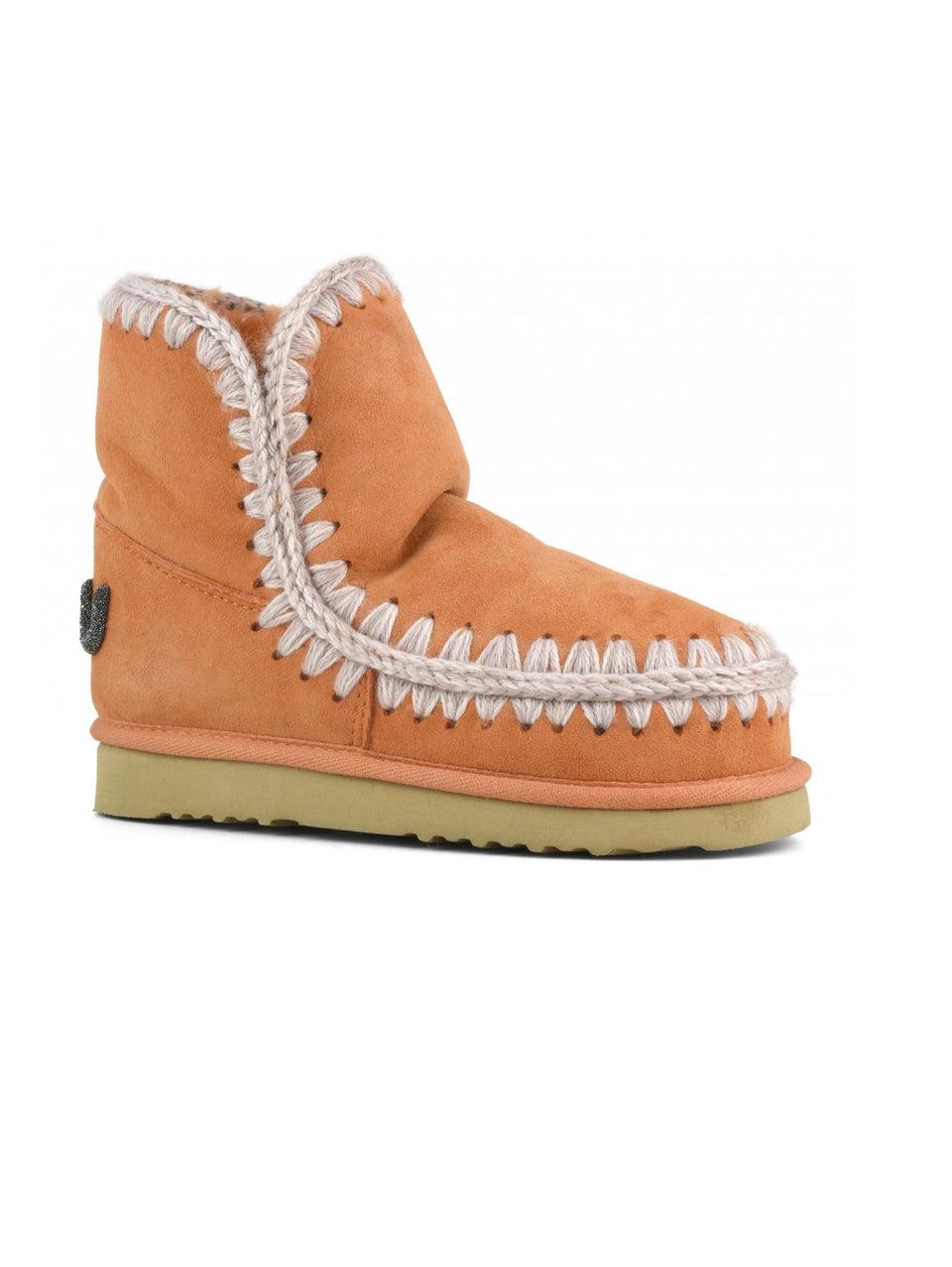 MOU Stivaletto In Montone Eskimo 18 Con Logo Glitter Arancione