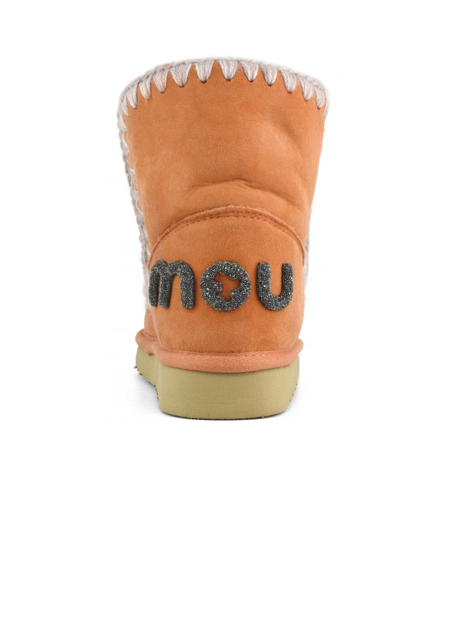 MOU Stivaletto In Montone Eskimo 18 Con Logo Glitter Arancione