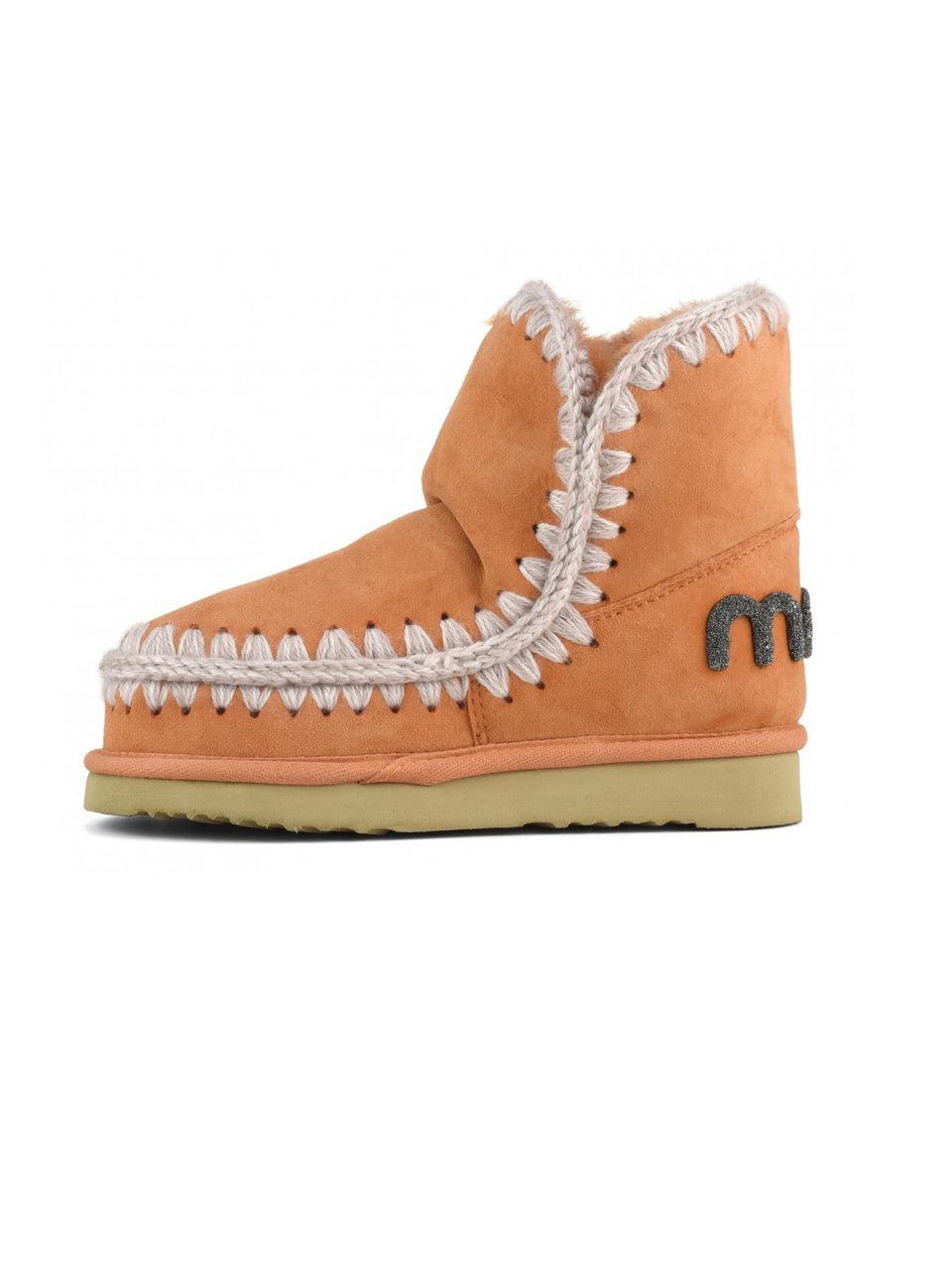 MOU Stivaletto in Montone Eskimo 18 con Logo Glitter Arancione