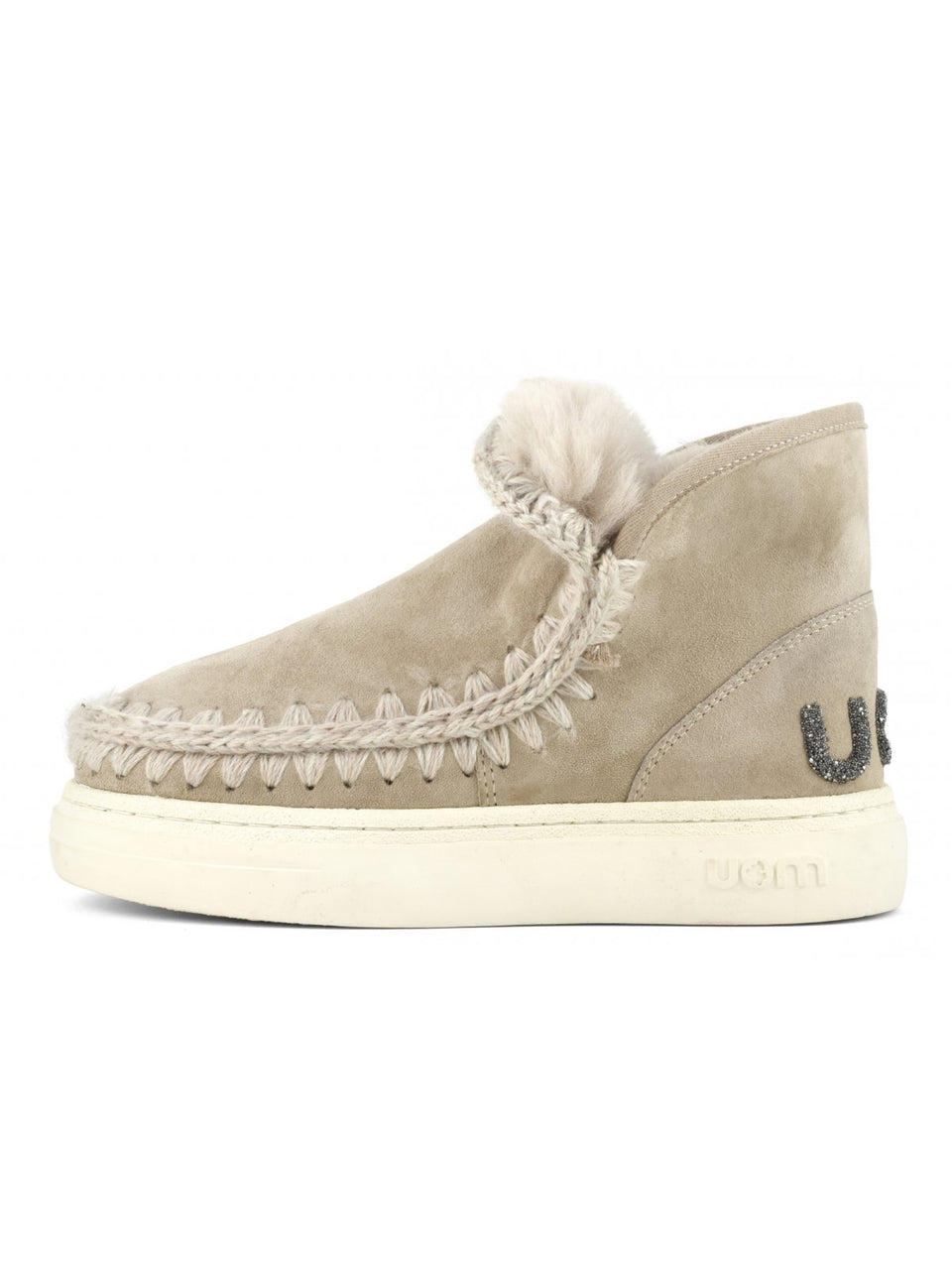 MOU Stivaletto in Montone Sneakers Bold Glitter Cammello