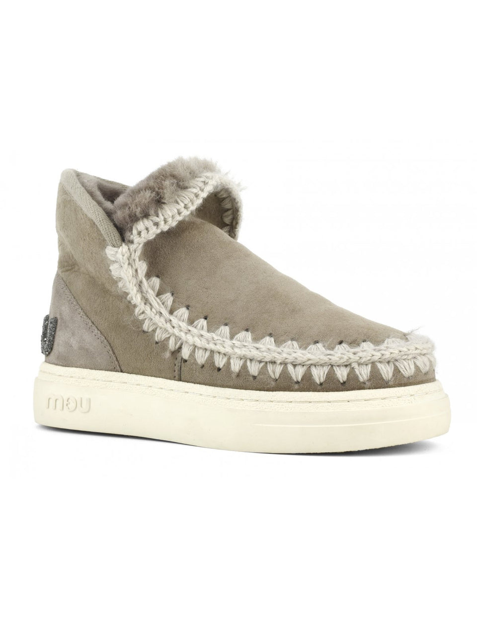 MOU Stivaletto In Montone Sneakers Bold Glitter Grigio