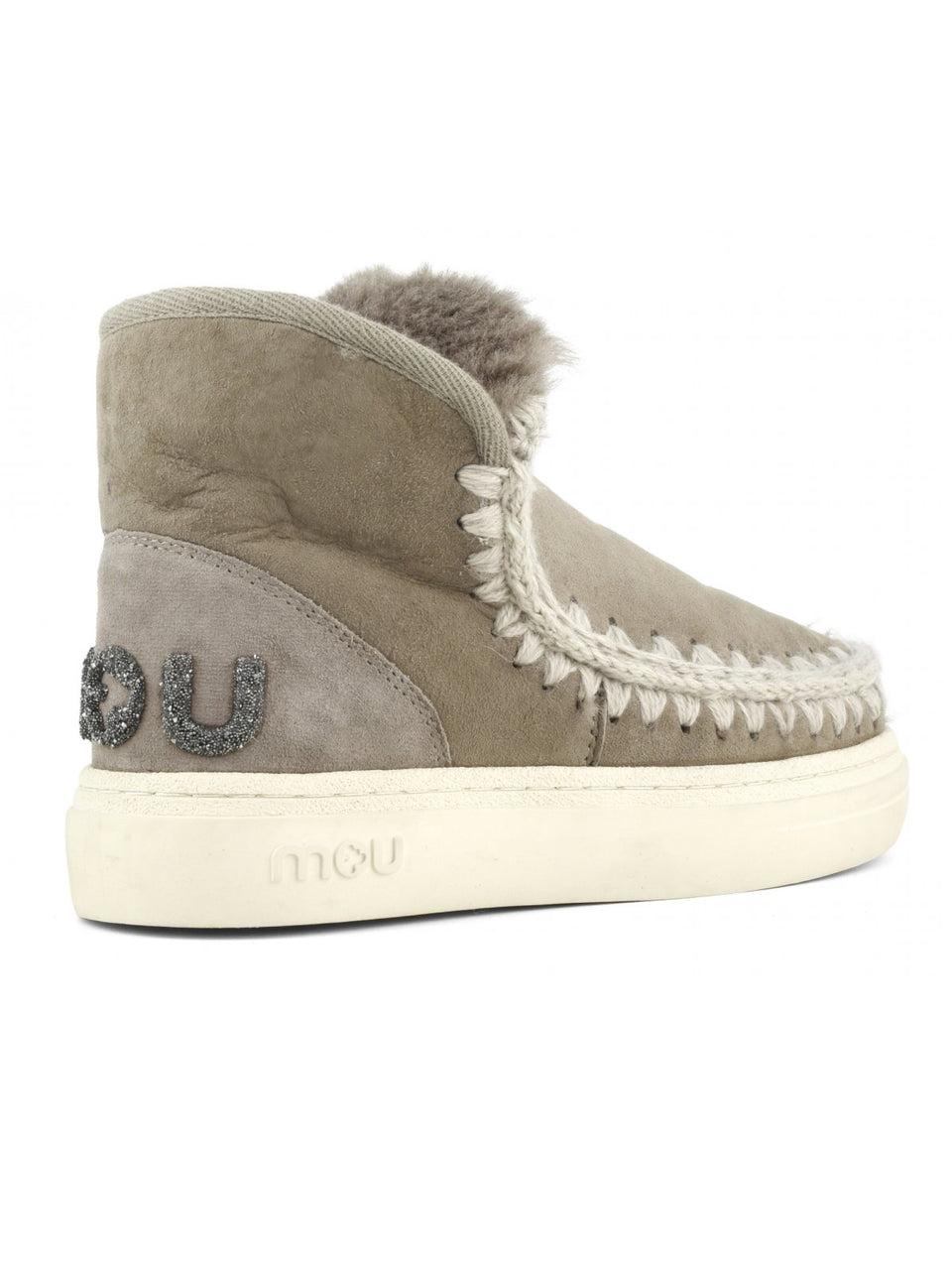 MOU Stivaletto In Montone Sneakers Bold Glitter Grigio