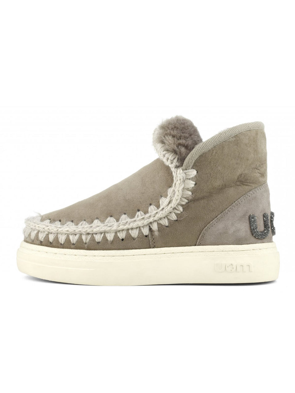 MOU Stivaletto in Montone Sneakers Bold Glitter Grigio
