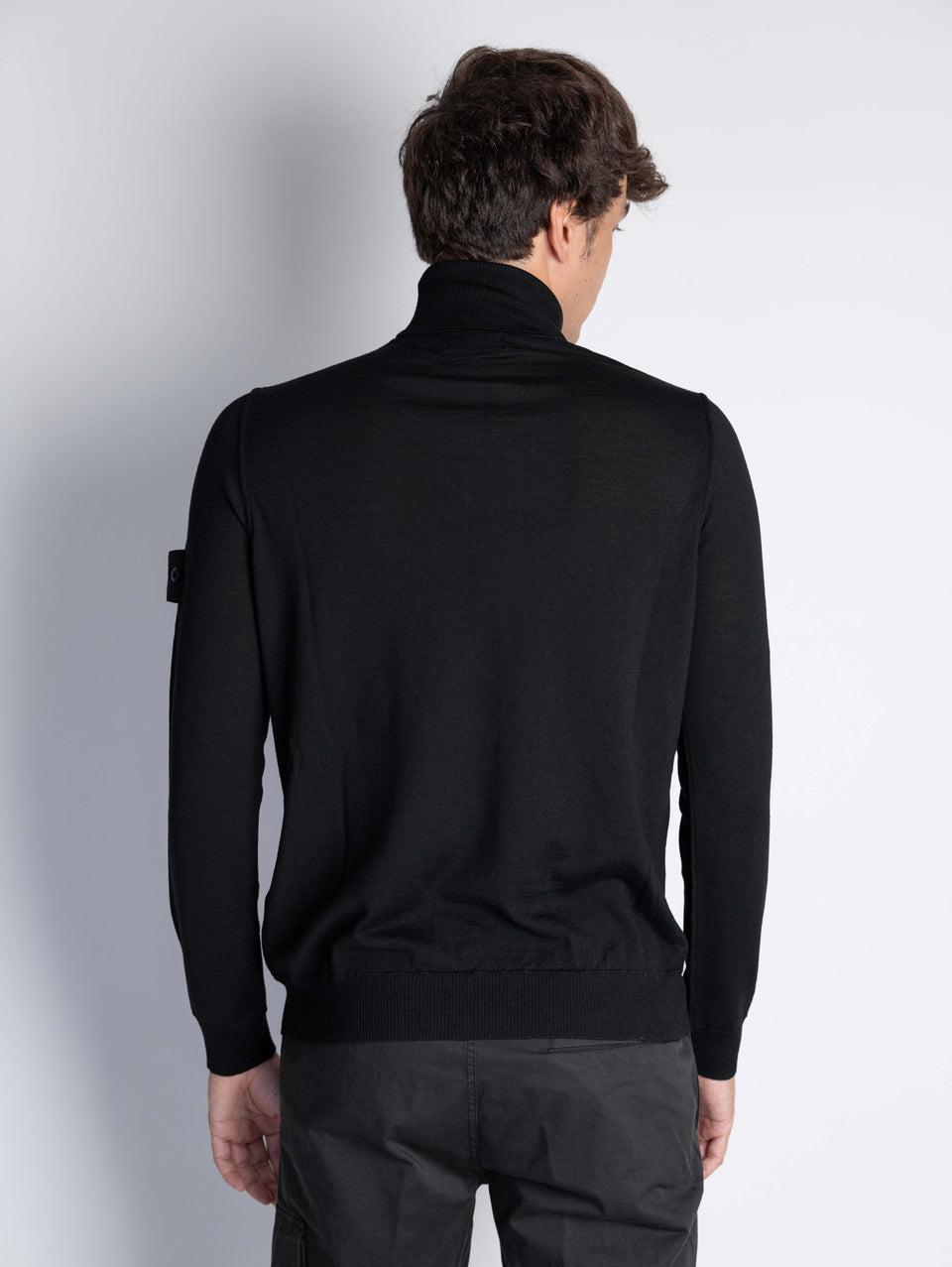 STONE ISLAND Maglia Collo Alto Ghost In Lana Nero