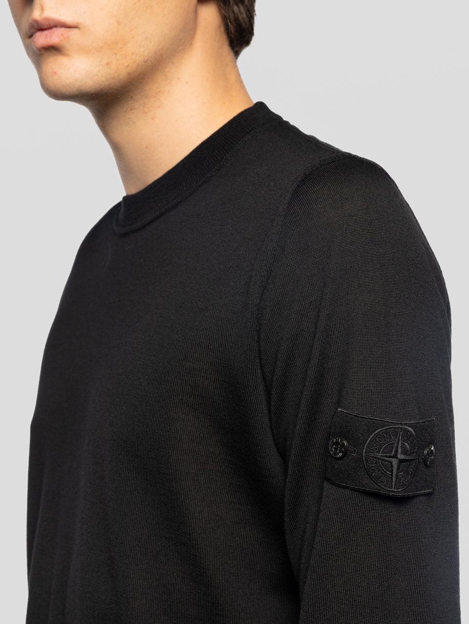 STONE ISLAND Maglia Girocollo Ghost In Lana Nero
