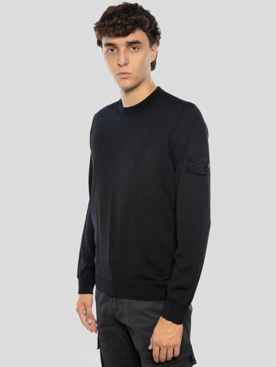 STONE ISLAND Maglia Girocollo Ghost In Lana Nero