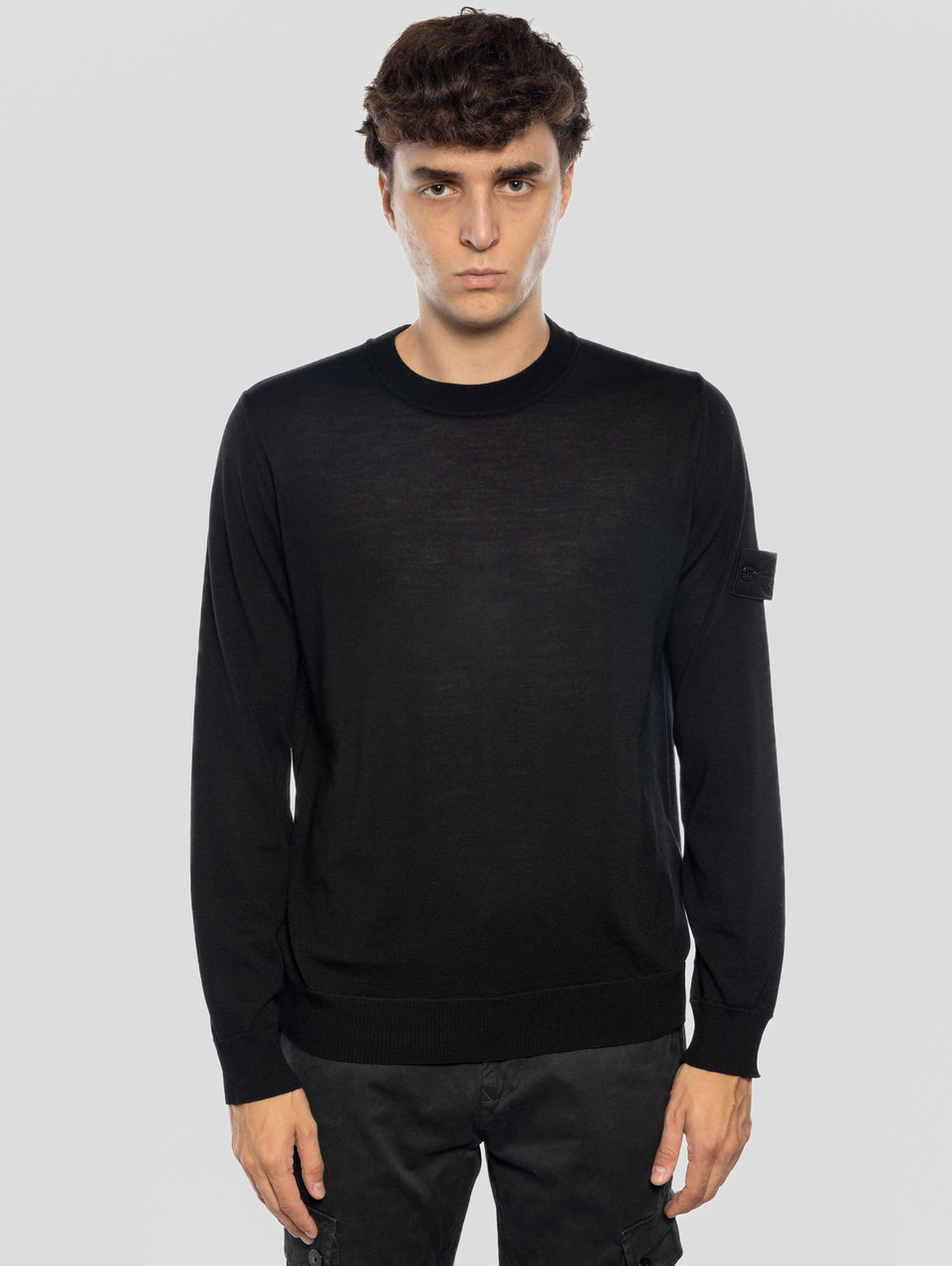 STONE ISLAND Maglia Girocollo Ghost in Lana Nero