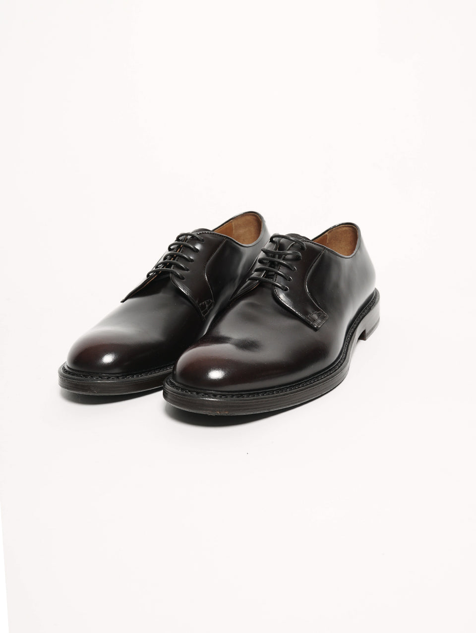 DUCA DI WELLES Stringata Pelle Liscia Testa Di Moro