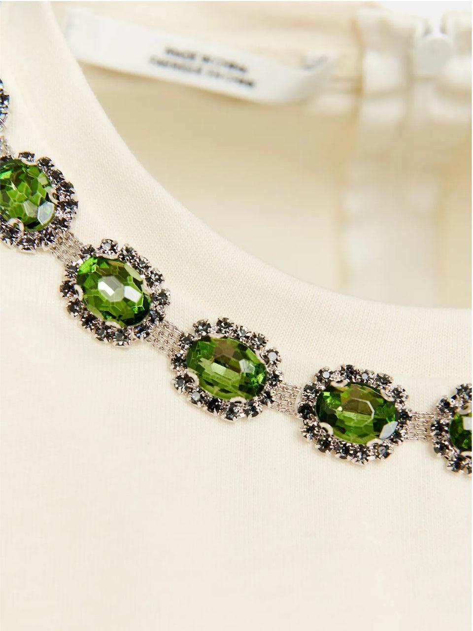 ESSENTIEL ANTWERP T-shirt Con Ricami Di Strass Ecru