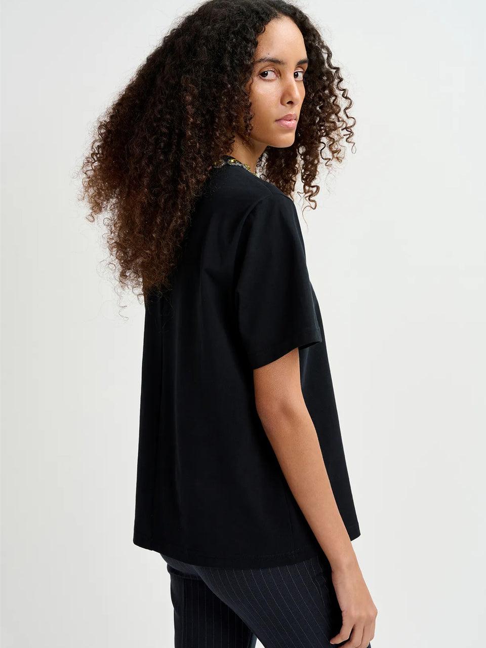 ESSENTIEL ANTWERP T-shirt Con Ricami Di Strass Nero