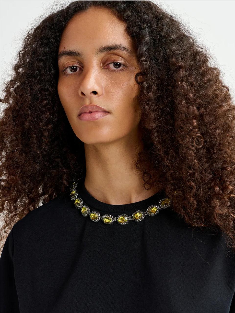 ESSENTIEL ANTWERP T-shirt Con Ricami Di Strass Nero