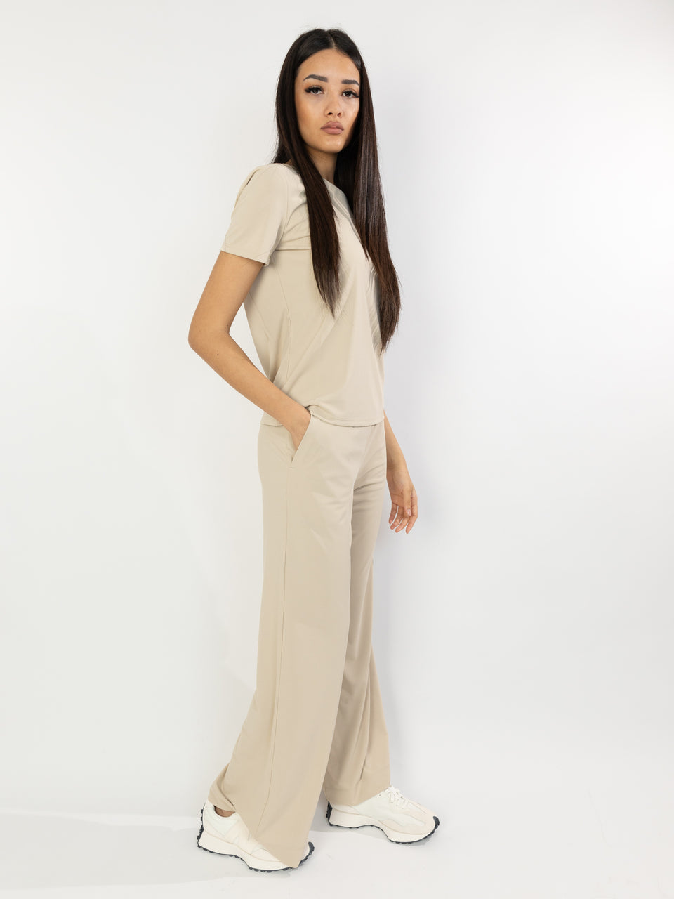 MAX MARA LEISURE T-shirt In Jersey Stretch Bugia Beige