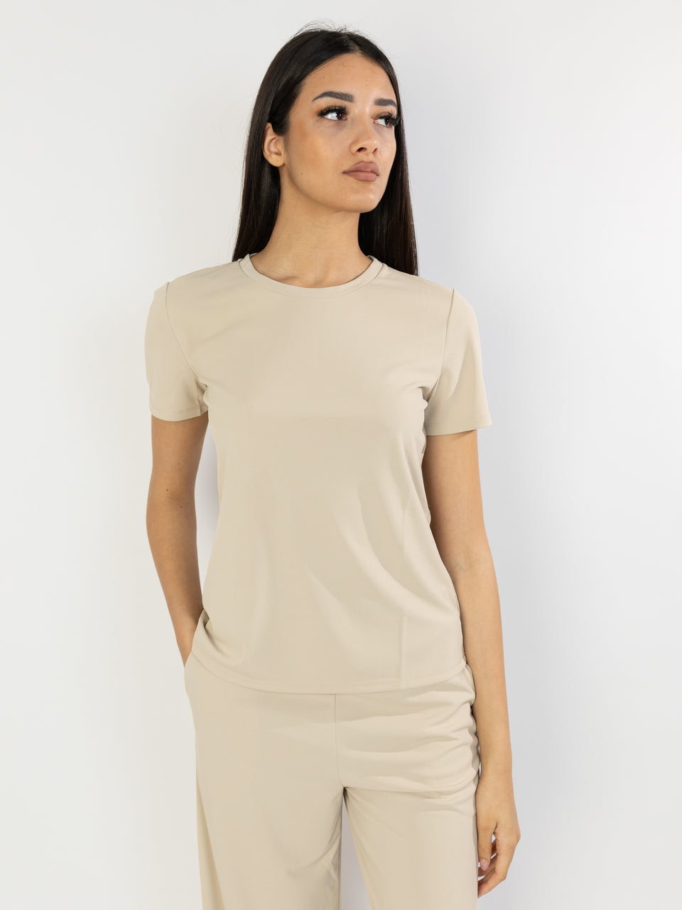 MAX MARA LEISURE T-shirt in Jersey Stretch Bugia Beige