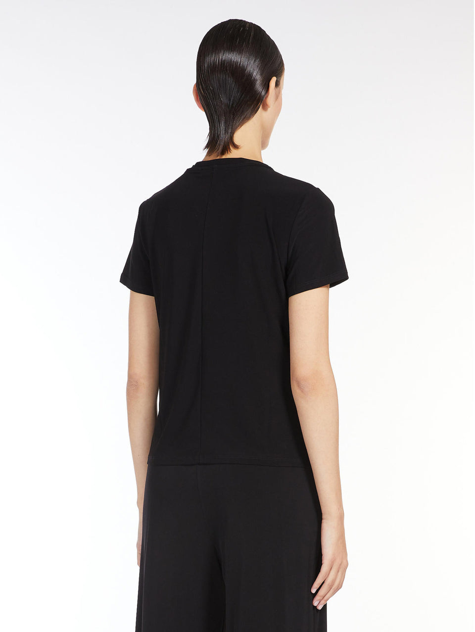 MAX MARA LEISURE T-shirt In Jersey Stretch Bugia Nero