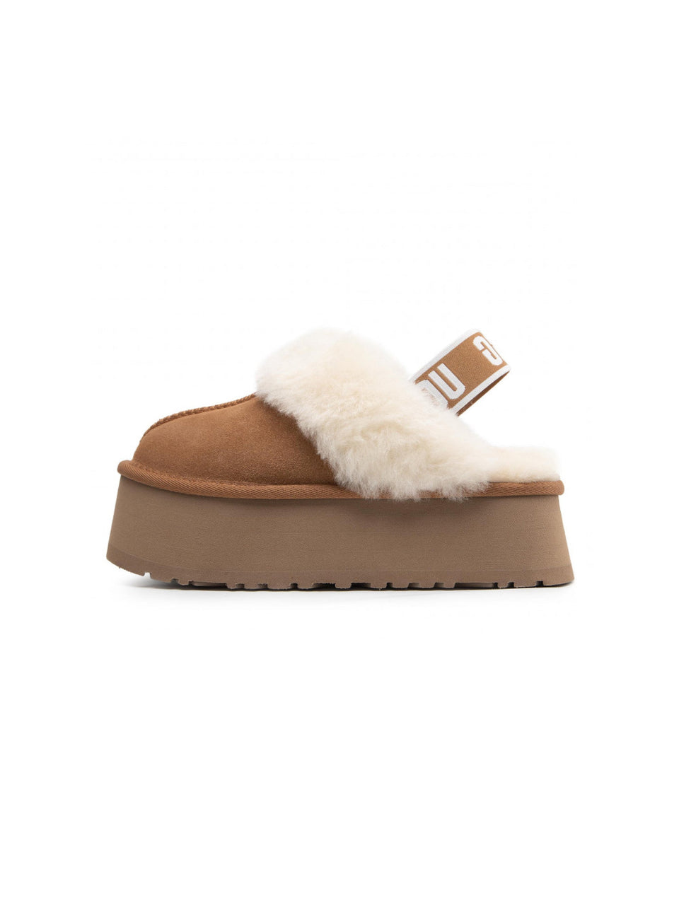 UGG Ciabatte con Elastico in Montone Castagna