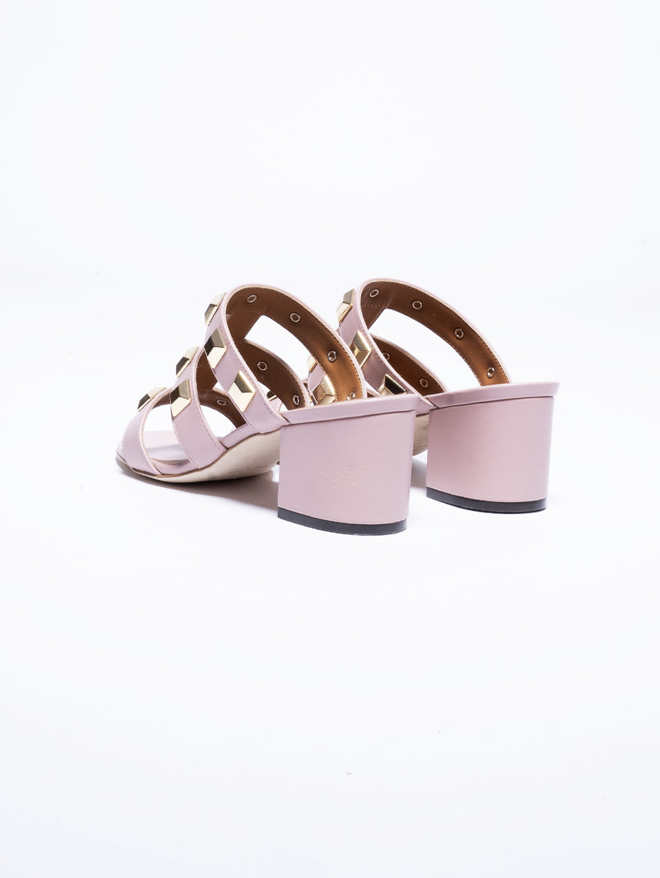 VIA ROMA 15 Sabot Con Fasce E Borchie Rosa