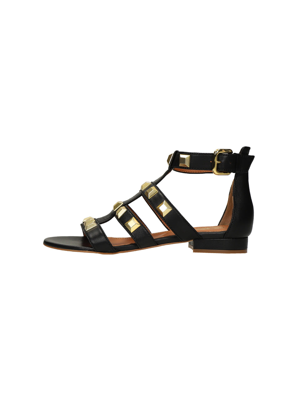 VIA ROMA 15 Sandali con Fasce e Borchie Nero