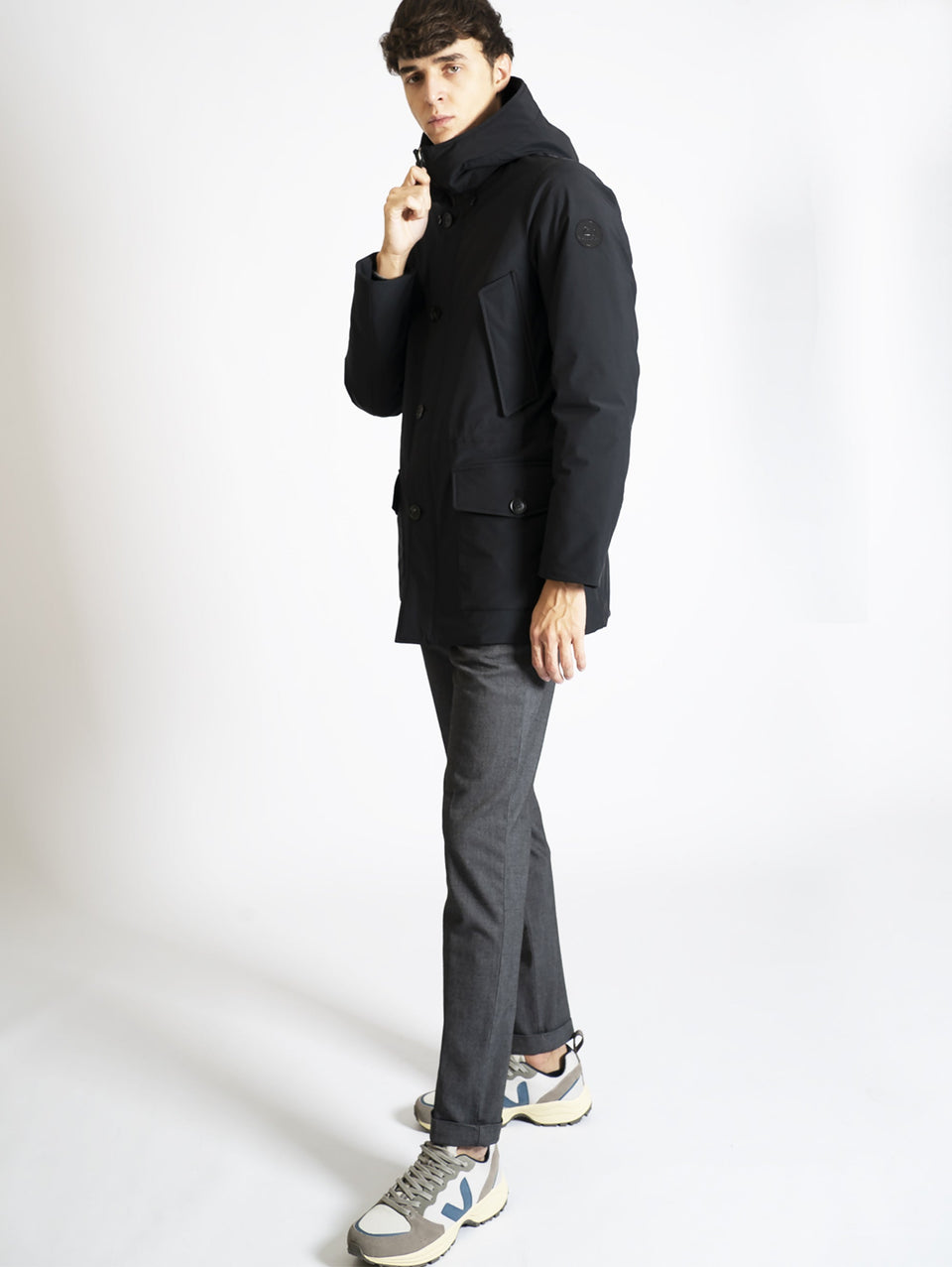 WOOLRICH Parka Arctic In Tessuto Stretch Nero