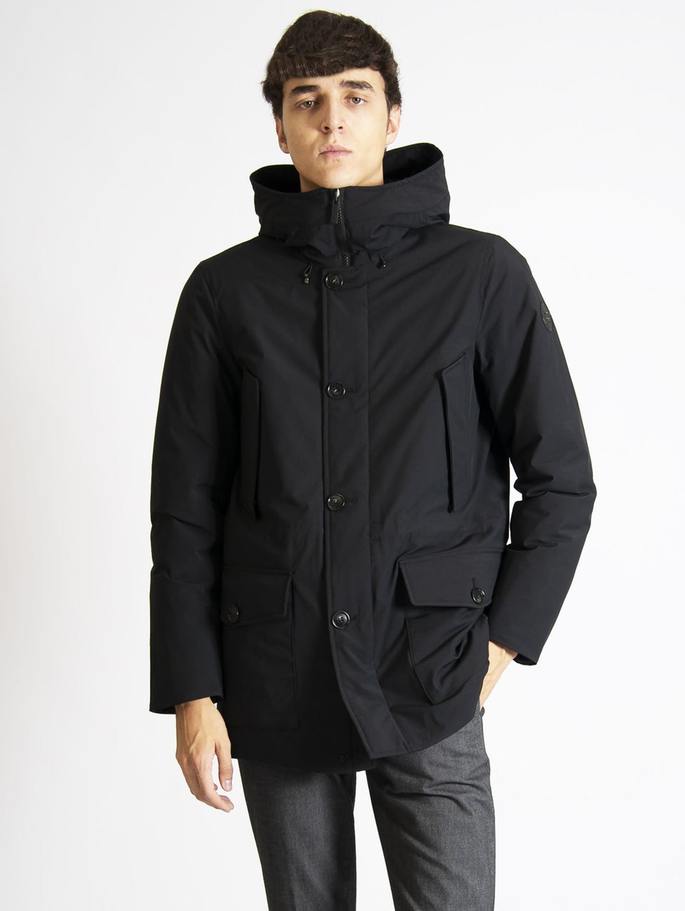 WOOLRICH Parka Arctic in Tessuto Stretch Nero