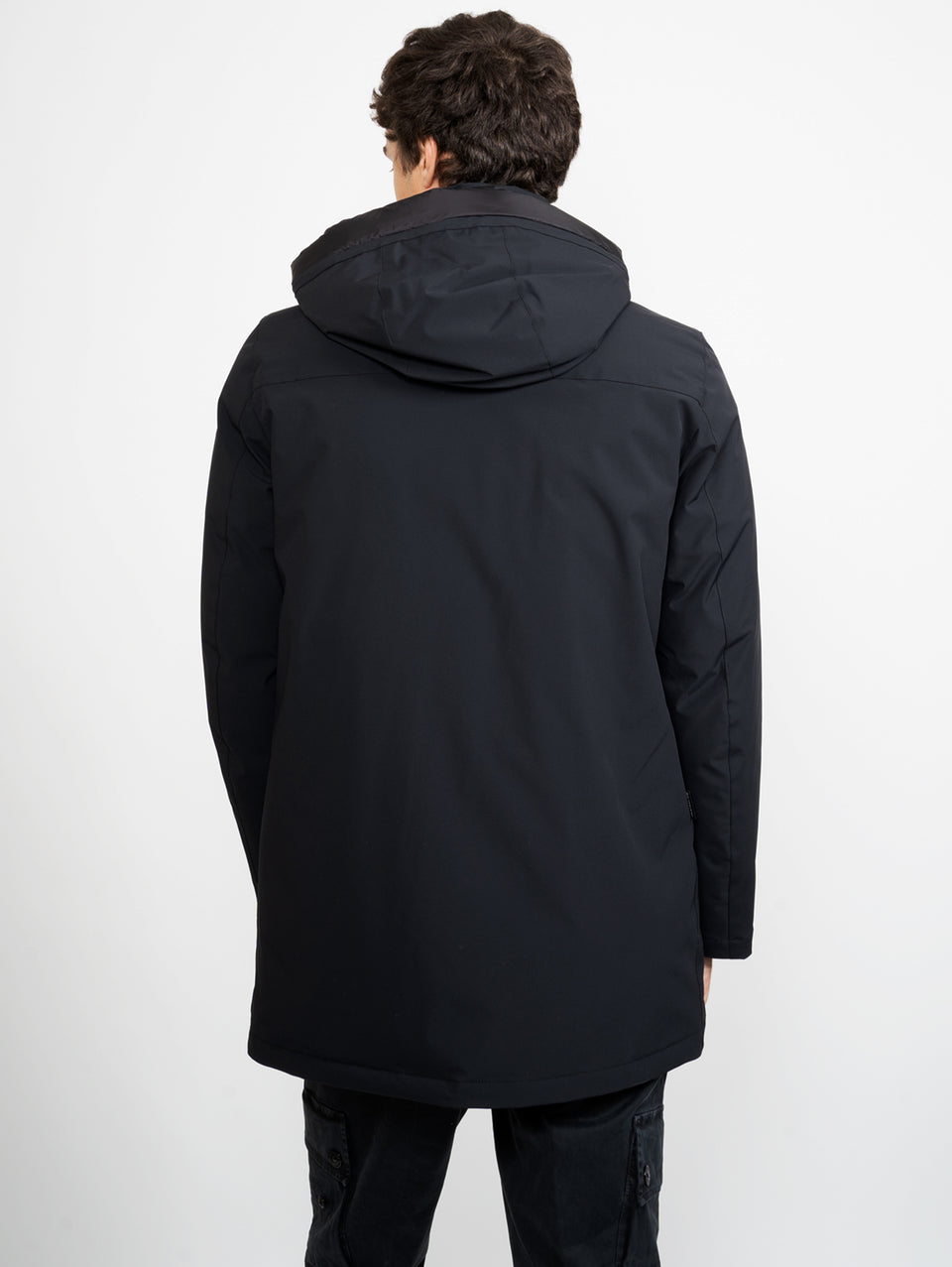 WOOLRICH Parka Mountain In Tessuto Stretch Nero