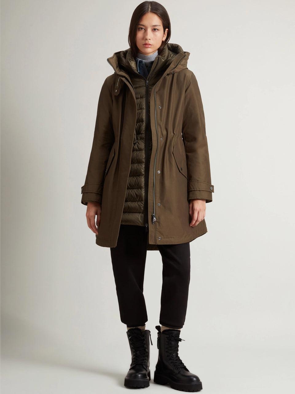 WOOLRICH Parka Tre In Uno Verde Scuro