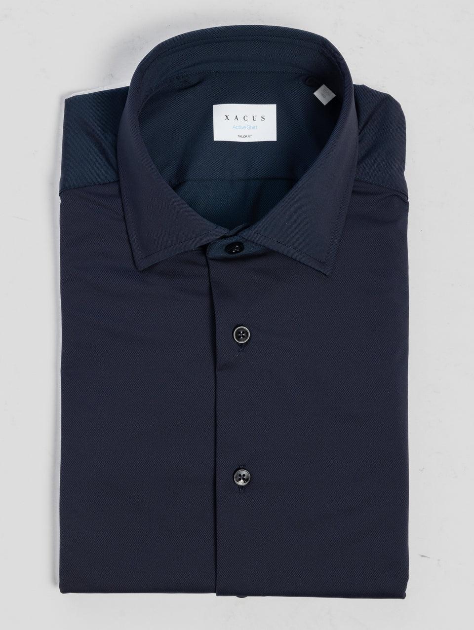 XACUS Camicia Active Shirt in Twill Blu