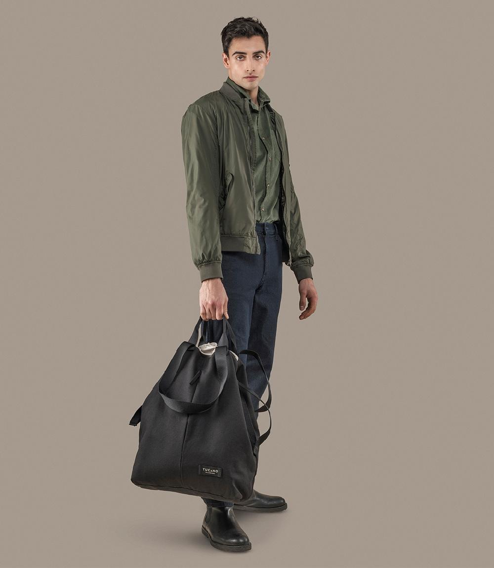 Tucano Borsa Shopper Verticale In Canvas